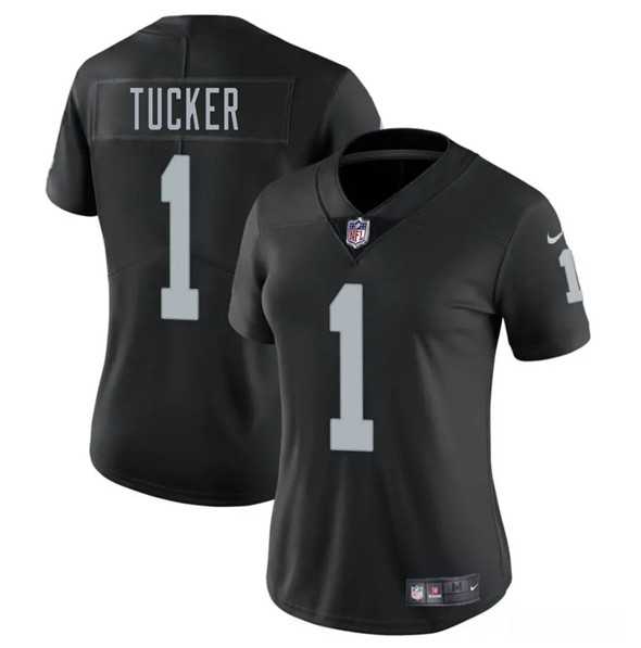 Womens Las Vegas Raiders #1 Tre Tucker Black 2025 Vapor Stitched Jersey Dzhi